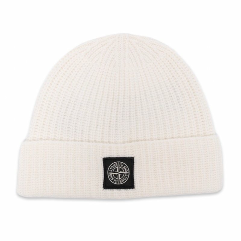 Stone Island Compass Ribbed Beanie 'Natural'