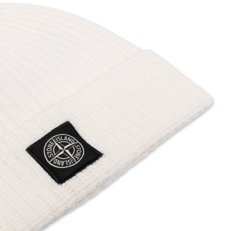 Stone Island Compass Ribbed Beanie 'Natural'