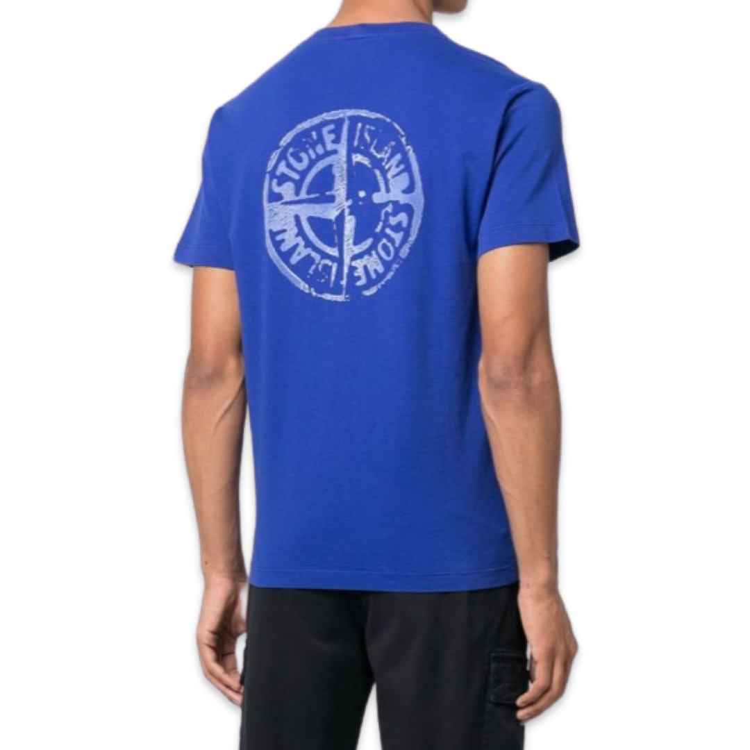 Stone Island T-shirt avec logo boussole 'Bleu'