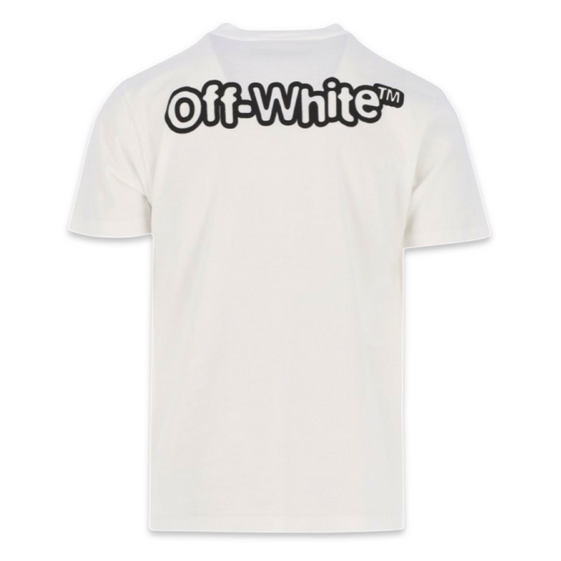 Off-White T-shirt Slim Fit Bulle 'Blanc'