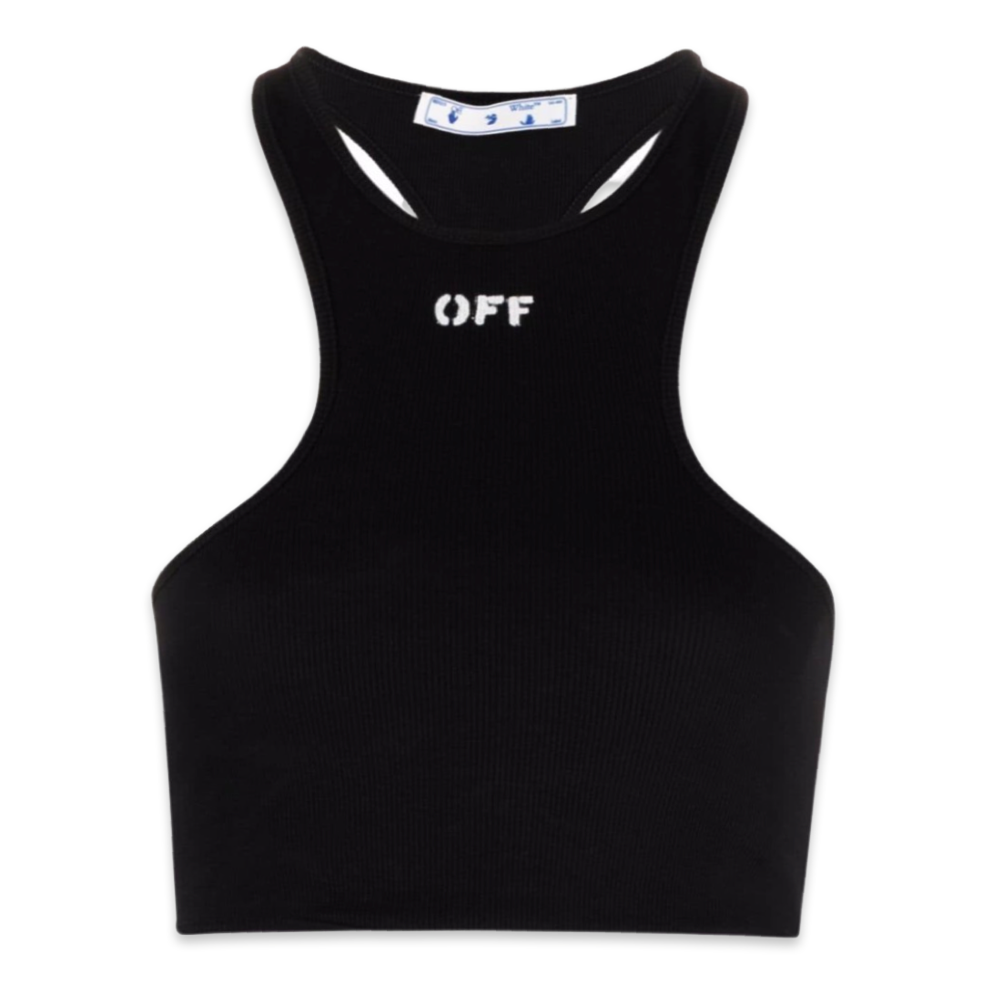 Off-White Logo Cropped Top 'Black'