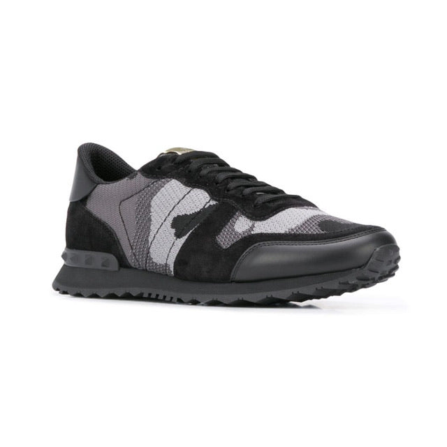 Valentino Rockrunner Grey Camo Sneakers