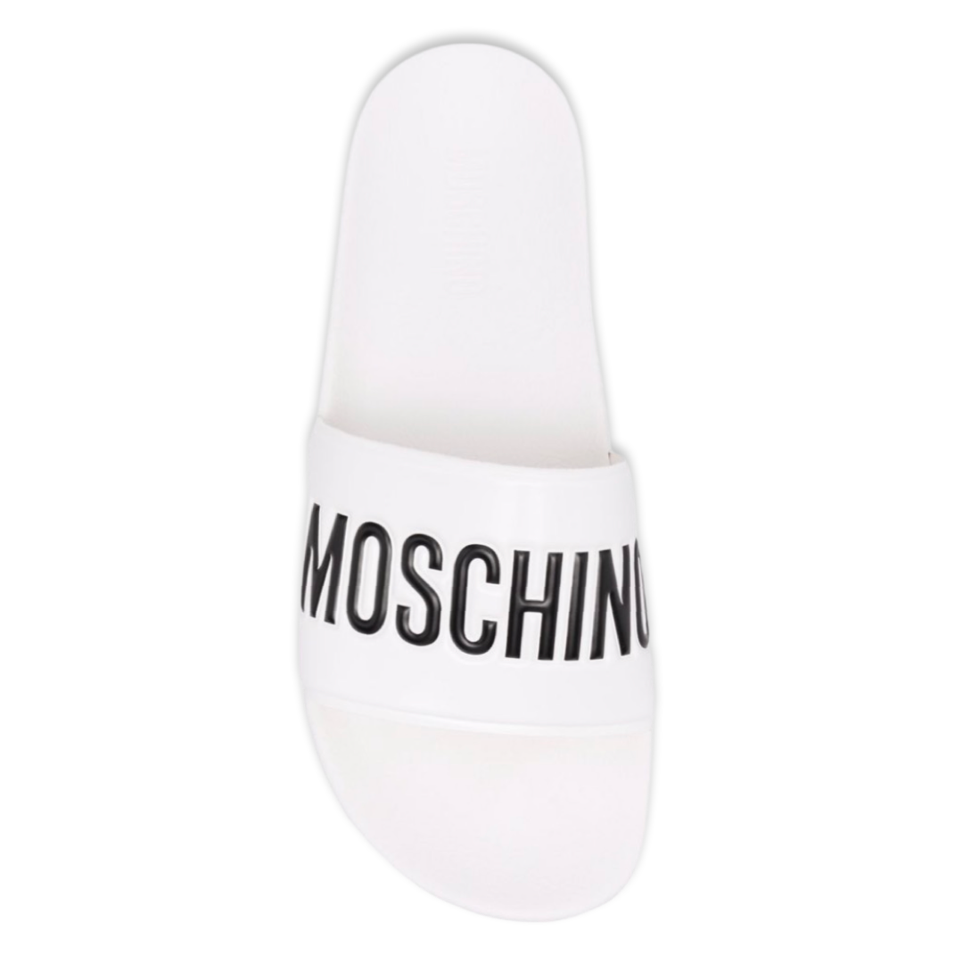 Moschino Claquettes à Logo 'Blanc'