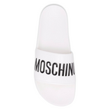 Moschino Claquettes à Logo 'Blanc'
