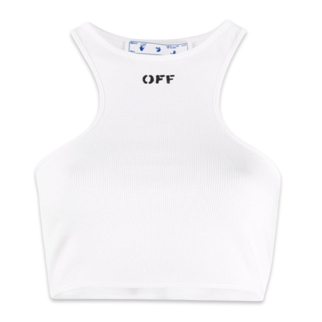 Off-White Logo Cropped Top 'White'