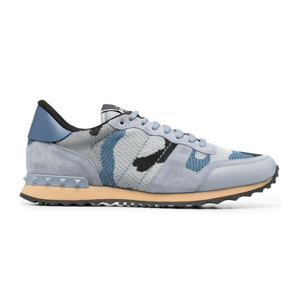 Valentino Rockrunner Blue Camo Sneakers