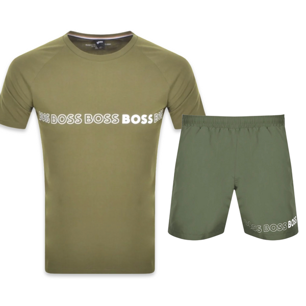 Hugo Boss Shorts & T-shirt Set ‘Khaki’