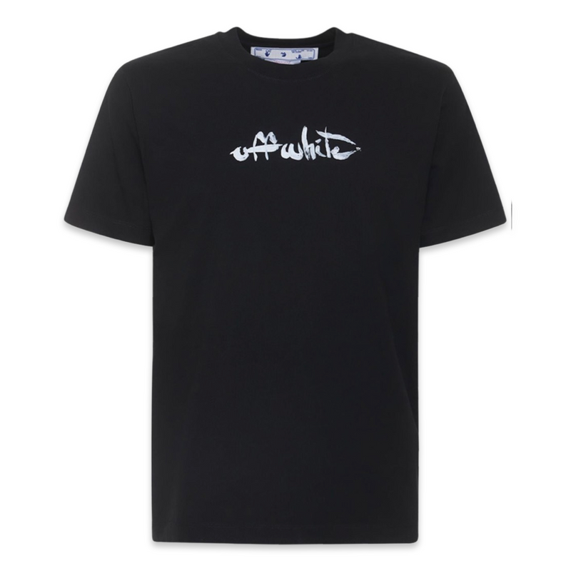 T-Shirt Flèche Peinte Blanc Cassé 'Black'