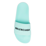 Balenciaga Pool Logo Claquettes 'Menthe'
